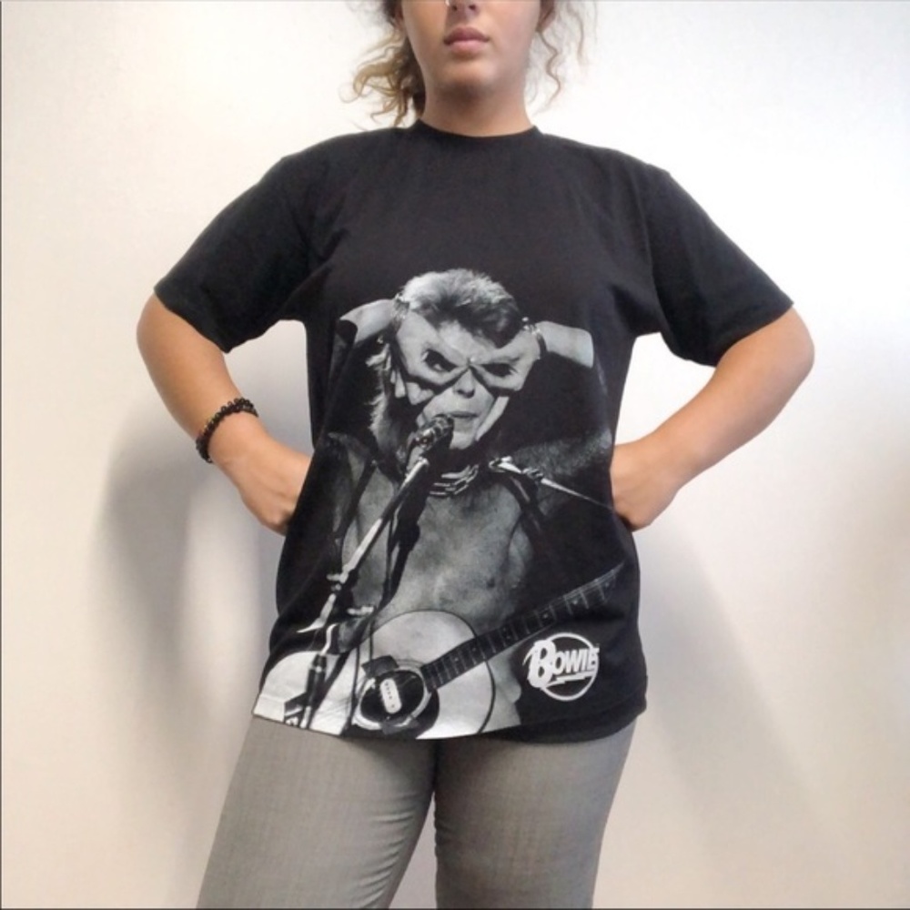 DAVID BOWIE MICK ROCK ACOUSTIC TEE David Bowie